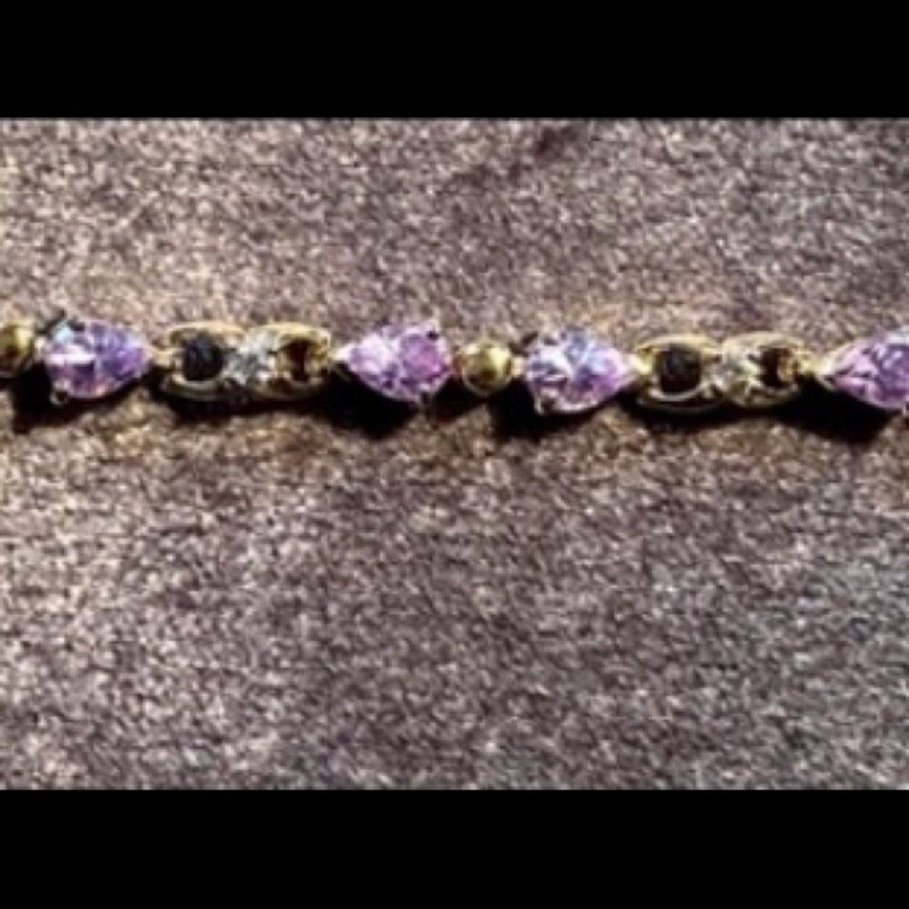 Sterling Silver Lavender Ice CZ bracelet